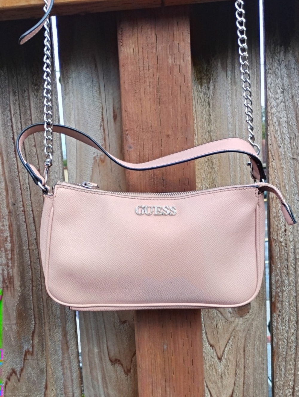 GUESS Pink Shoulder Bag with Chain Strap